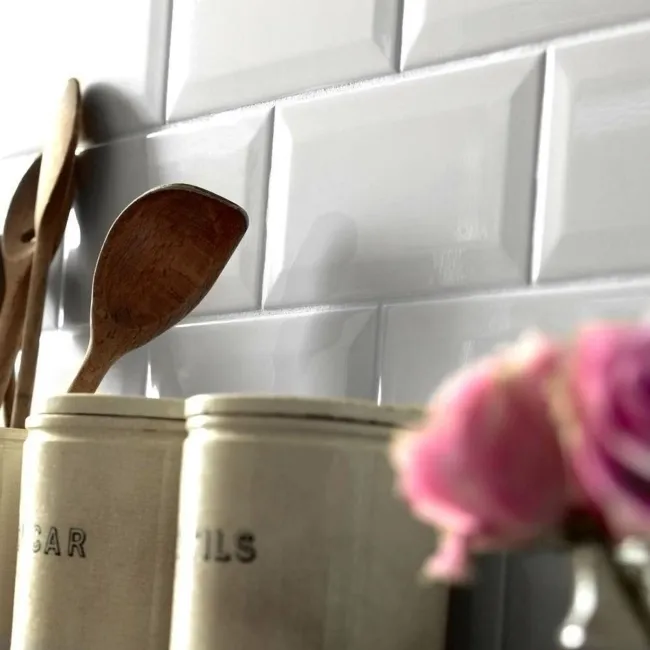 Whitechapel Gloss White Mini Metro Tiles