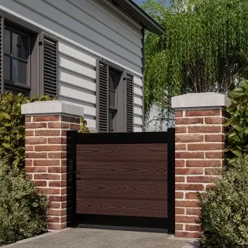 LuxeLine® Walnut Garden Gate 750x900mm - Standard Handle