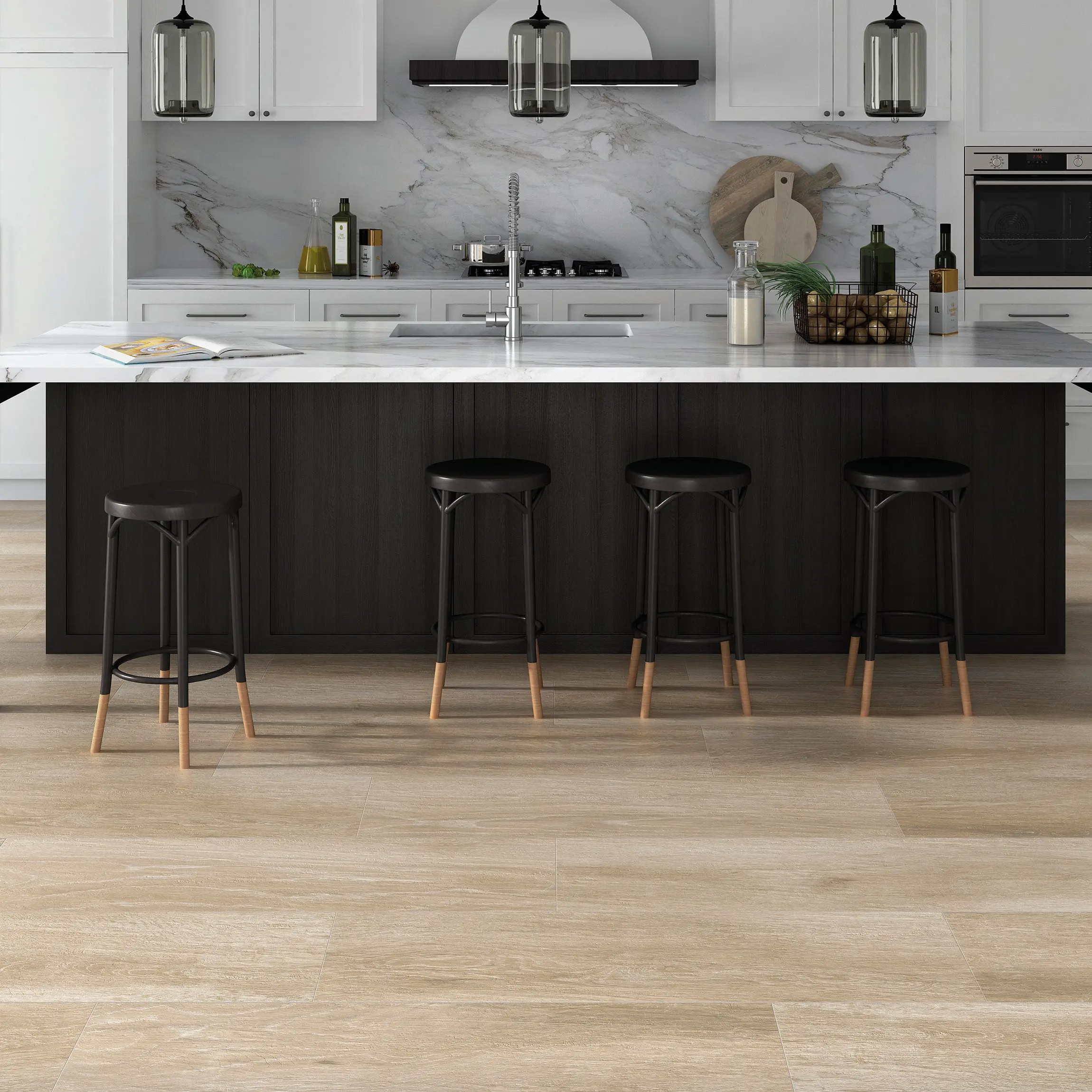 Atelier Beige Wood Effect Anti Slip Porcelain Floor Tile