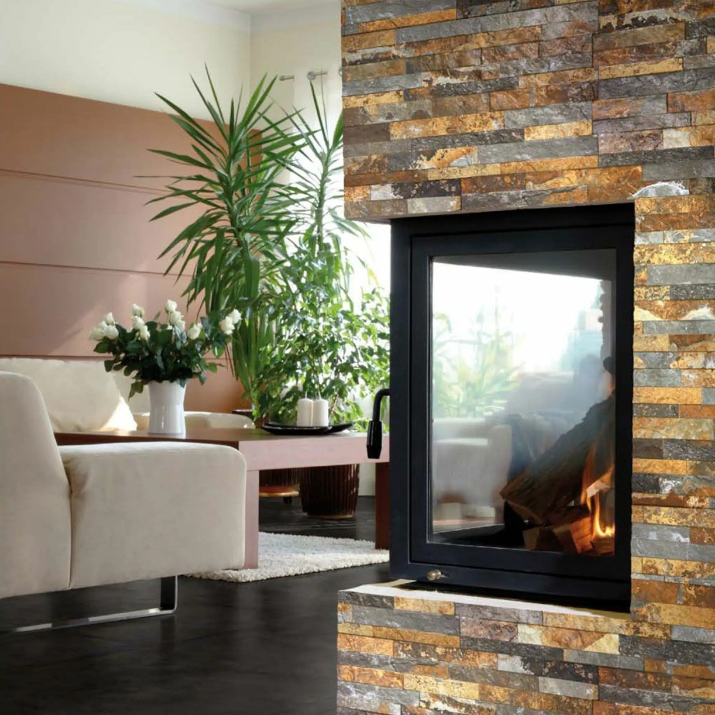Dark Rustic Split Face Effect Tiles