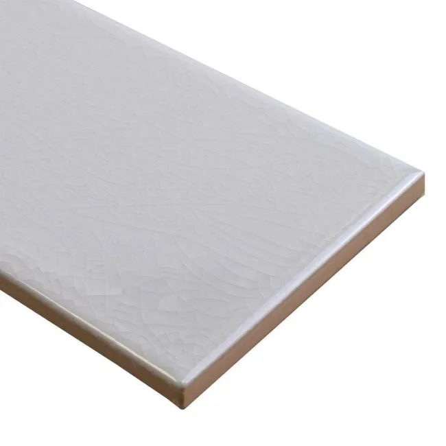 Antique Bastille White Flat Crackle Mini Metro Tiles