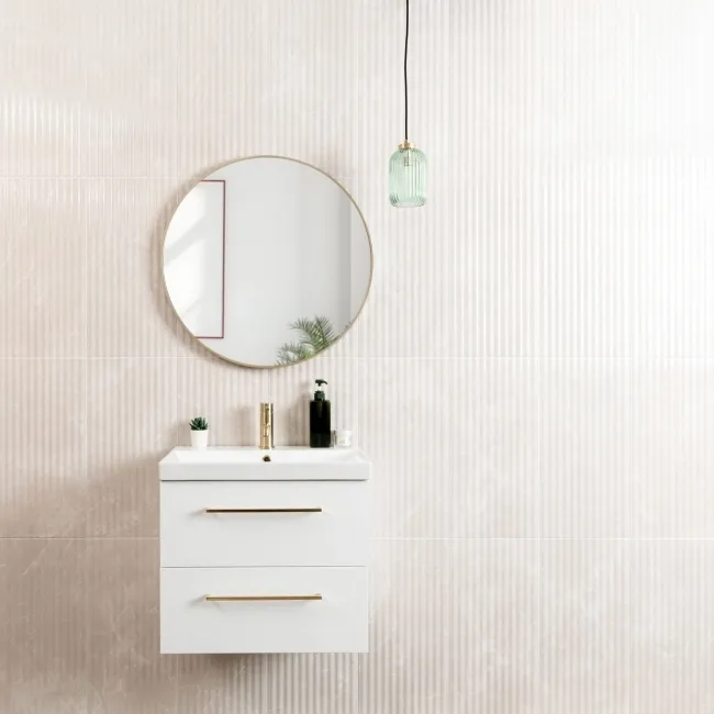 Clovelly Cream Decor Marble Effect Gloss Wall Tiles