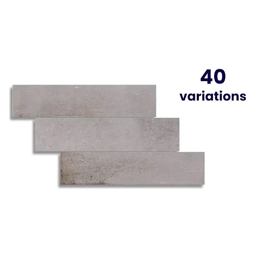 Faith Grey Gloss Rustic Brick Effect Wall and Floor Tile