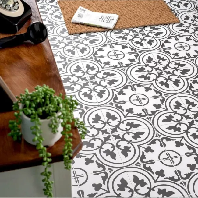 Ledbury Charcoal Black Pattern Wall and Floor Tiles