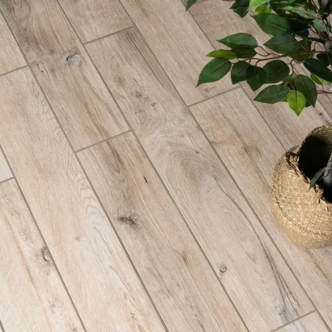 Muniellos Oak Anti-Slip Brown Wood Effect Porcelain Wall and Floor Tiles