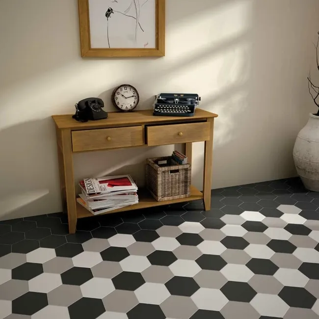 Tale Grey Matt Hexagon Wall and Floor Tiles
