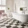 Moiety Black and White Matt Chequer Pattern Floor Tiles