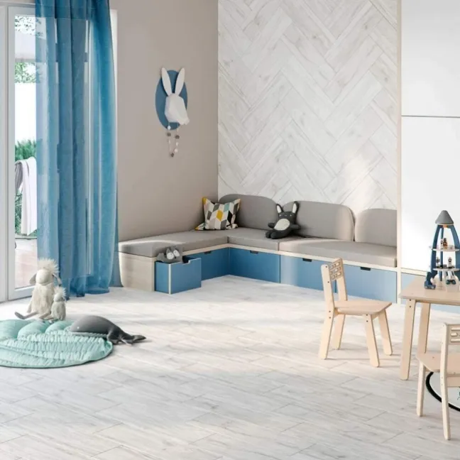 Friston White Oak Wood Effect Porcelain Floor Tiles
