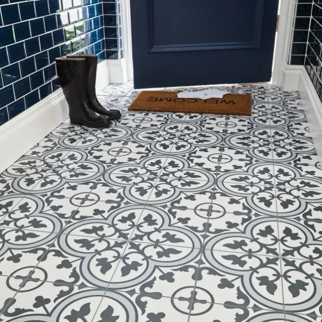Ledbury Navy Blue Pattern Wall and Floor Tiles