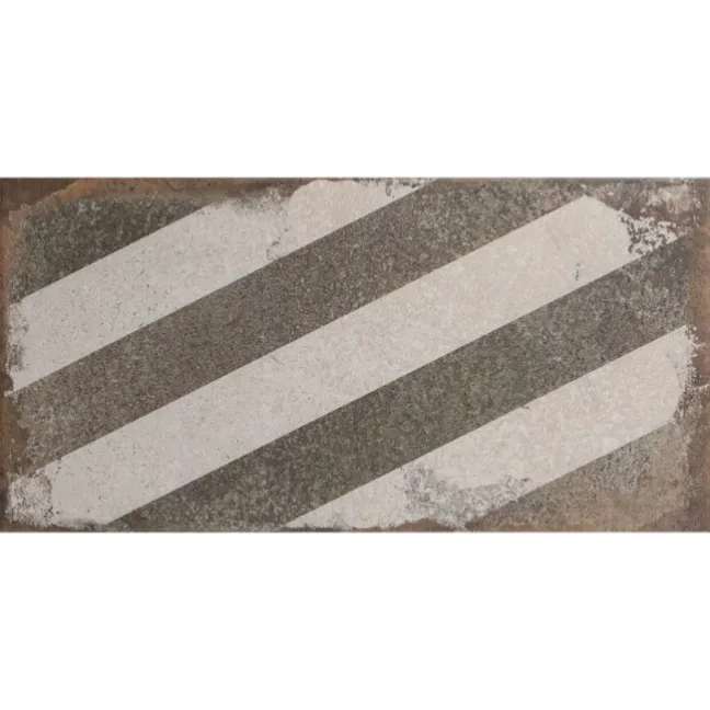 Brixton Taupe Grey Striped Matt Pattern Wall Tiles