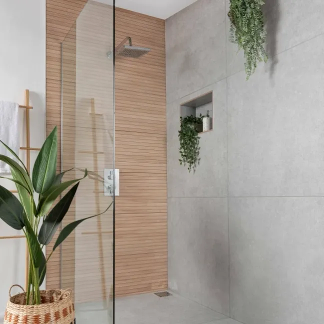 Carbon Light Grey Concrete Effect Tiles