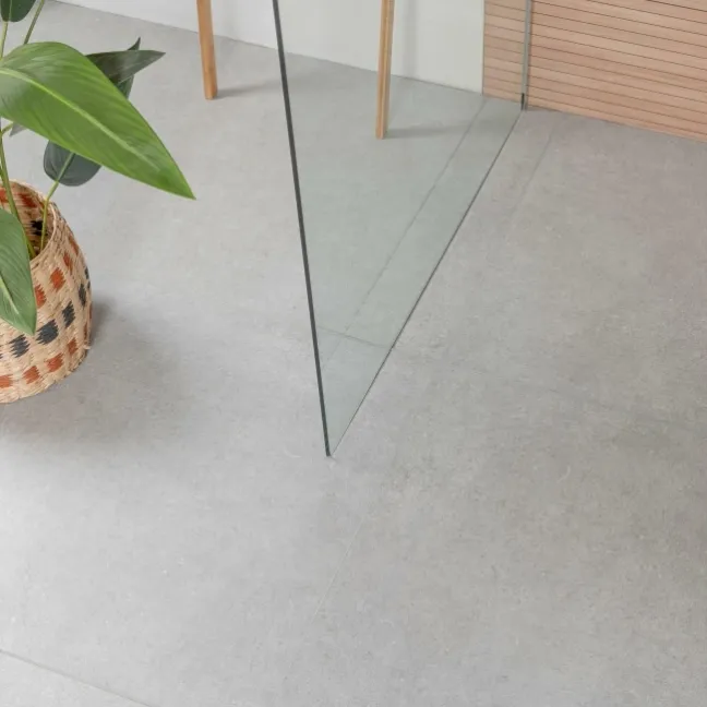 Carbon Light Grey Concrete Effect Tiles
