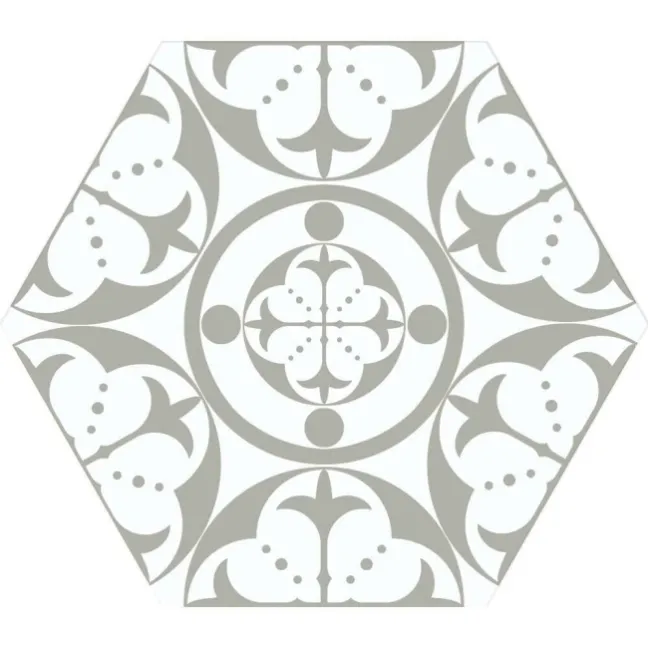 Kendal Hexagon Grey Satin Pattern Wall and Floor Tiles