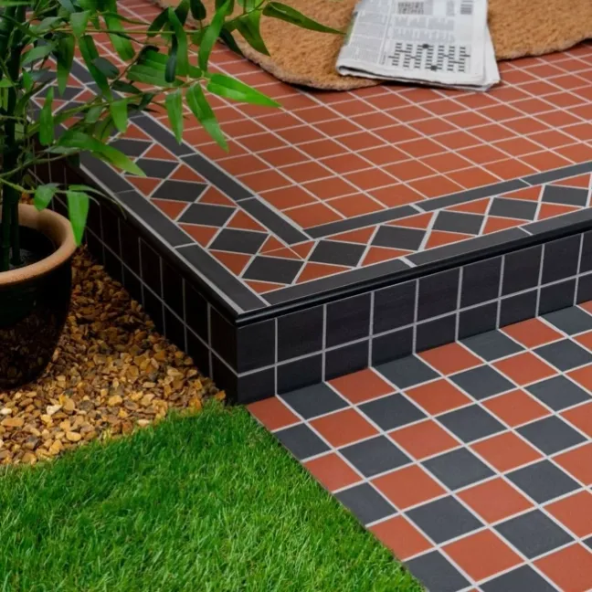 Churchill Crimson & Midnight Chequer Mosaic Tiles