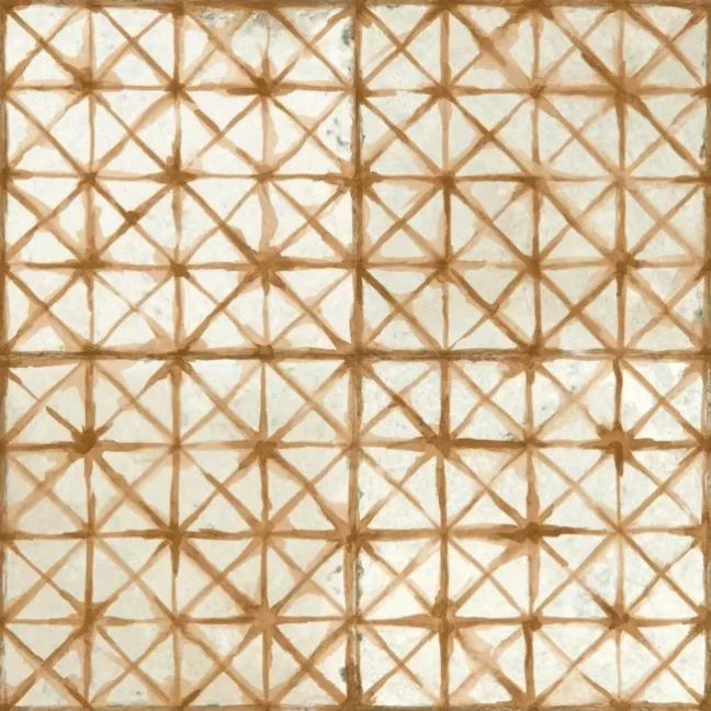 Crosshatch Sienna Orange Matt Patterned Wall and Floor Tiles