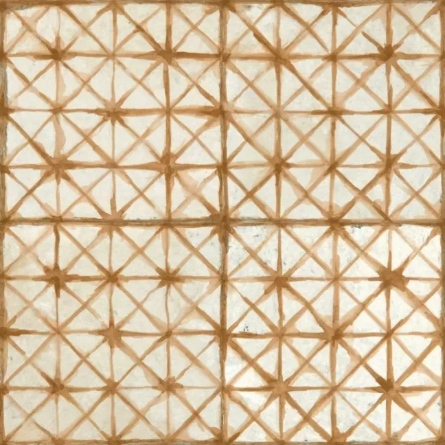 Crosshatch Sienna Orange Matt Patterned Wall and Floor Tiles