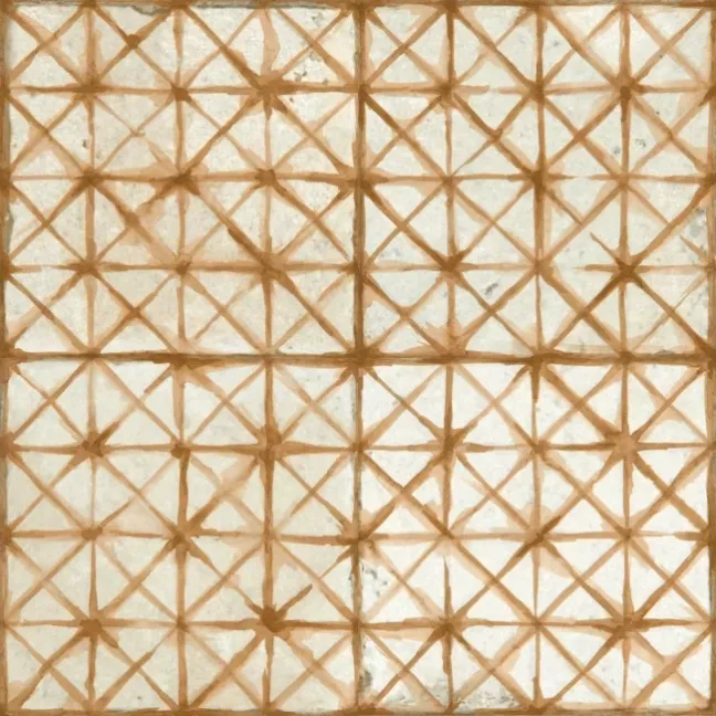 Crosshatch Sienna Orange Matt Patterned Wall and Floor Tiles