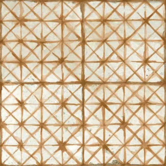 Crosshatch Sienna Orange Matt Patterned Wall and Floor Tiles
