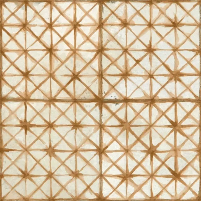 Crosshatch Sienna Orange Matt Patterned Wall and Floor Tiles