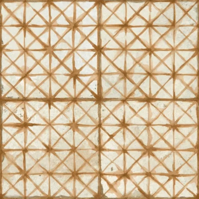 Crosshatch Sienna Orange Matt Patterned Wall and Floor Tiles