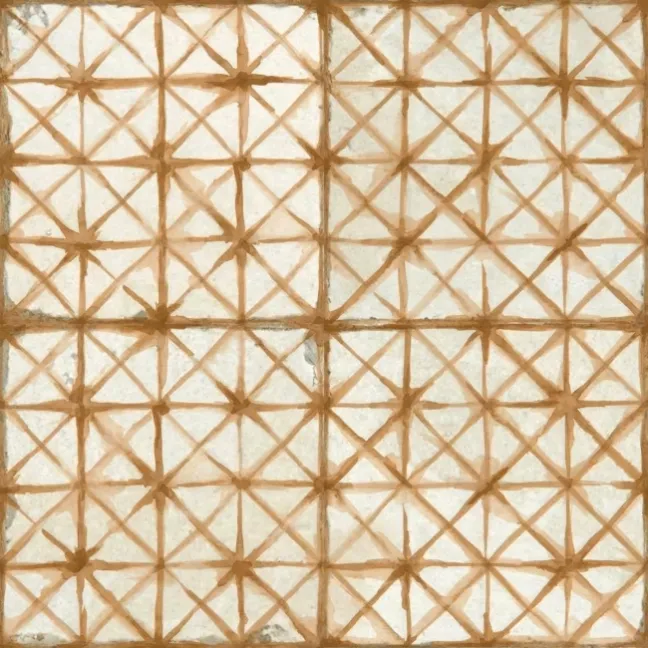 Crosshatch Sienna Orange Matt Patterned Wall and Floor Tiles