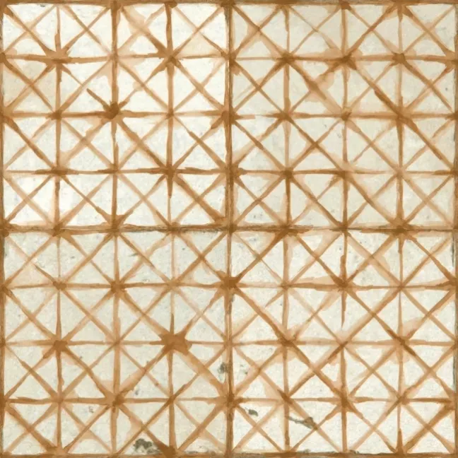 Crosshatch Sienna Orange Matt Patterned Wall and Floor Tiles