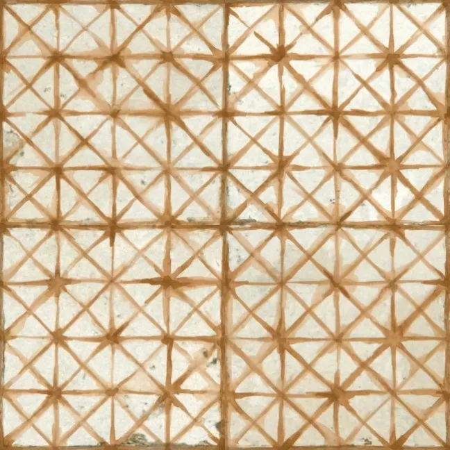 Crosshatch Sienna Orange Matt Patterned Wall and Floor Tiles