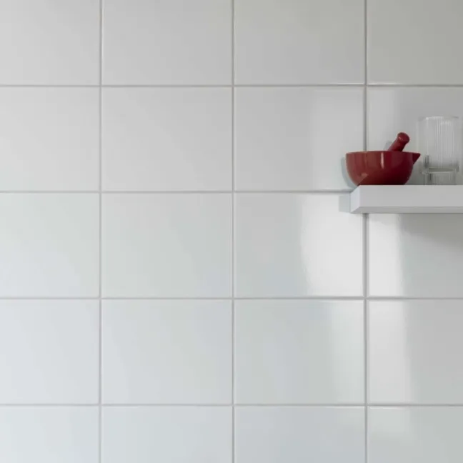 Crystal White Gloss Flat 250x200 Ceramic Wall Tiles
