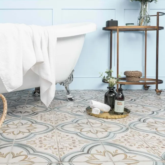 Cynosure Antique Multicolour Matt Patterned Floor Tiles