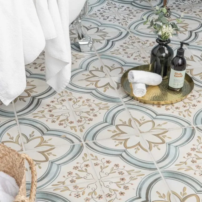 Cynosure Antique Multicolour Matt Patterned Floor Tiles