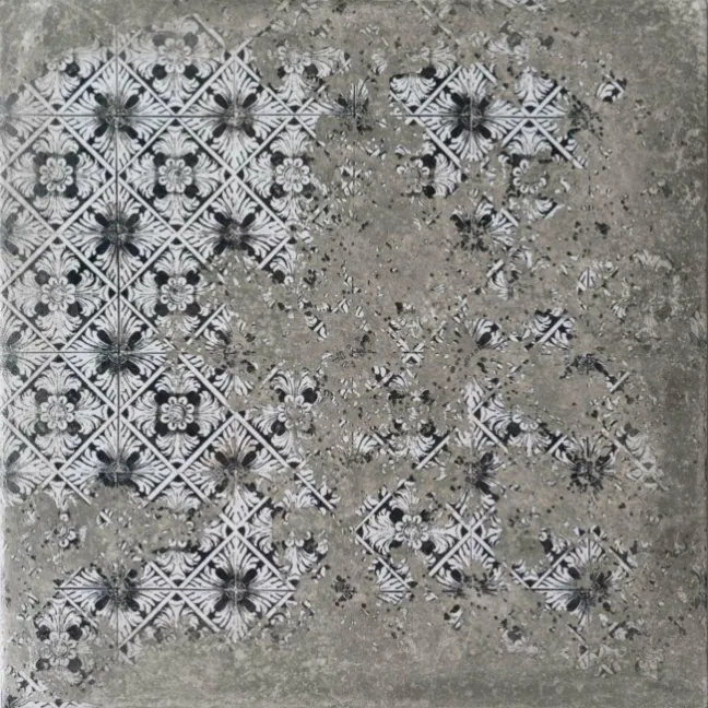 Harbour Night Dark Grey Matt Patterned Wall and Floor Tiles