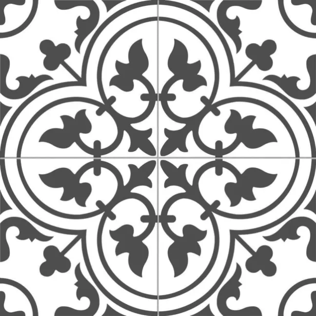 Ledbury Charcoal Black Pattern Wall and Floor Tiles