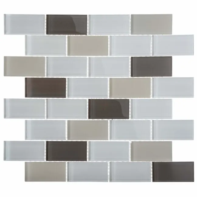 Ligo Glass Latte Brick Mosaic Tiles