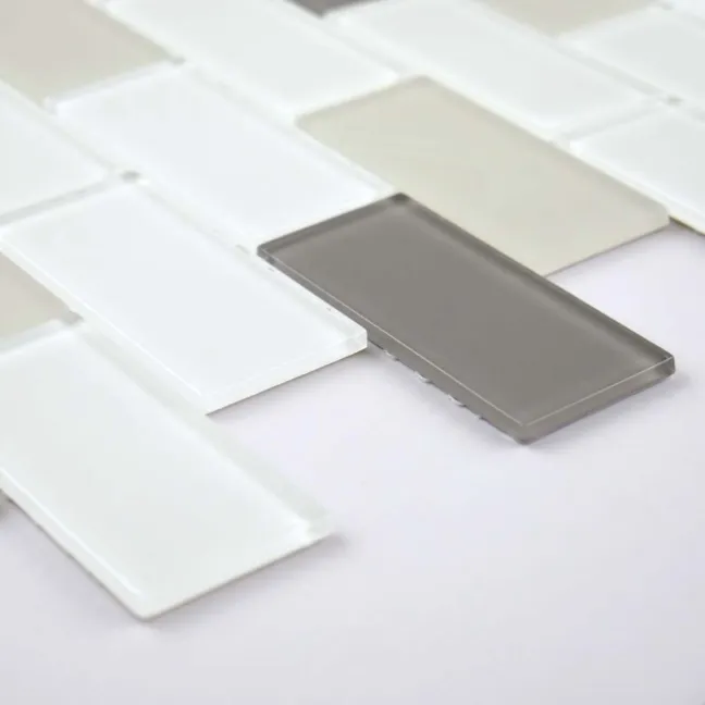 Ligo Glass Latte Brick Mosaic Tiles