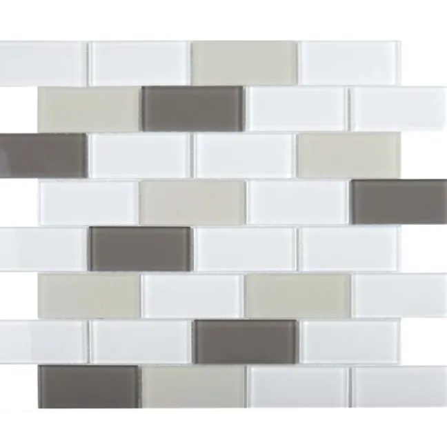 Ligo Glass Latte Brick Mosaic Tiles