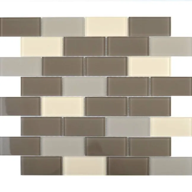 Ligo Glass Mocha Brick Mosaic Tiles