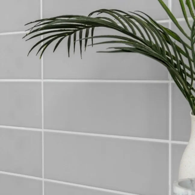Linear Light Grey Gloss Brick Ceramic Wall Tiles