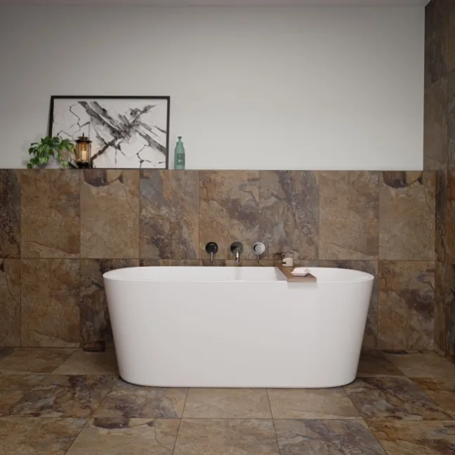 Lockstone Mocha Brown Slate Effect Wall and Floor Tiles