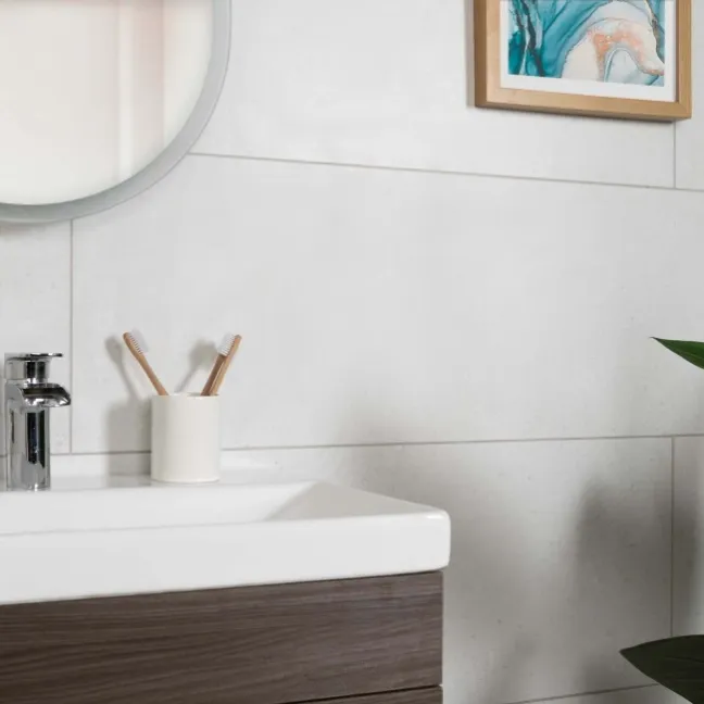 Dover White Matt Stone Effect Wall Tiles