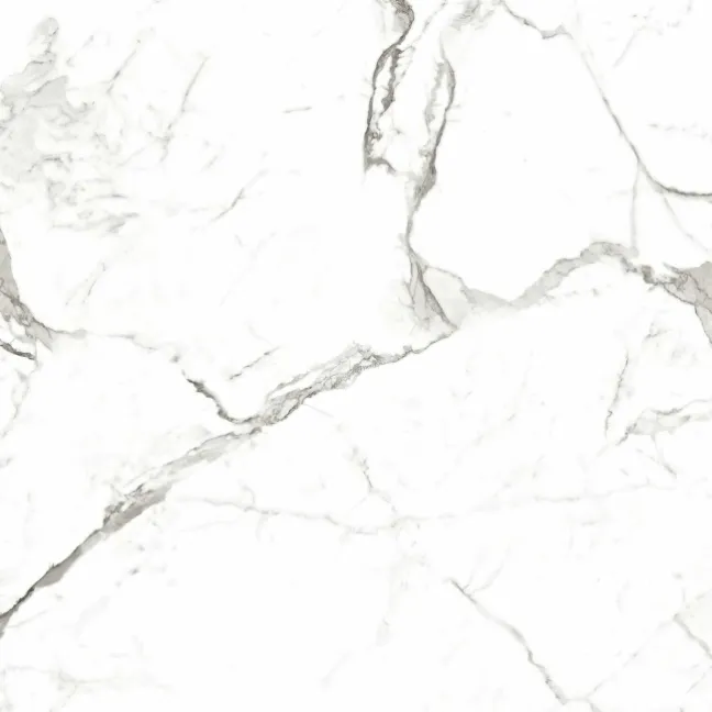 Modern Statuario Polished Marble Effect Tiles 600x600