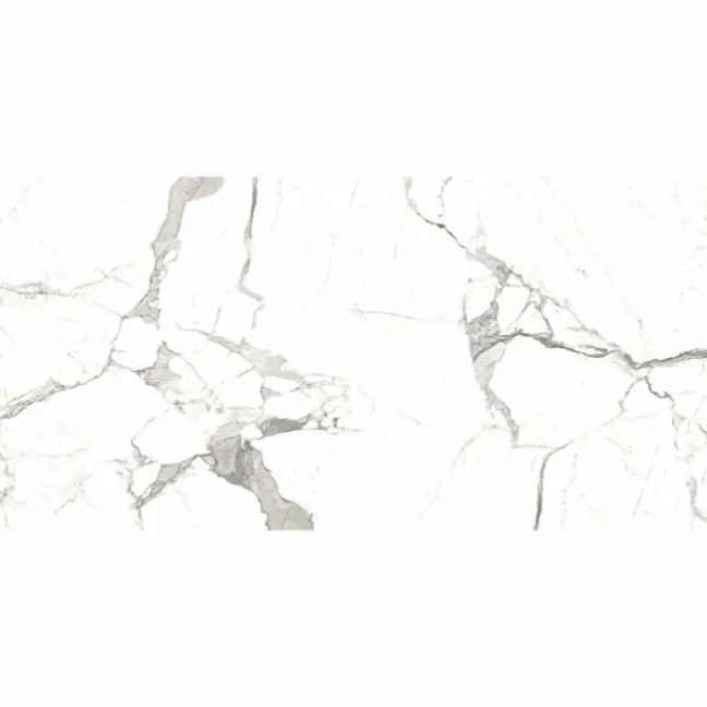 Modern Statuario White Matt Marble Effect Tiles 600x300