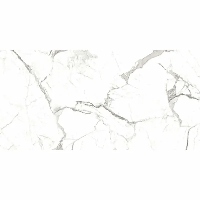 Modern Statuario White Matt Marble Effect Tiles 600x300