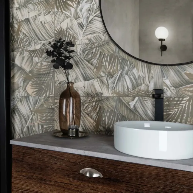 Nature's Way Botanical Green Matt Pattern Wall Tiles