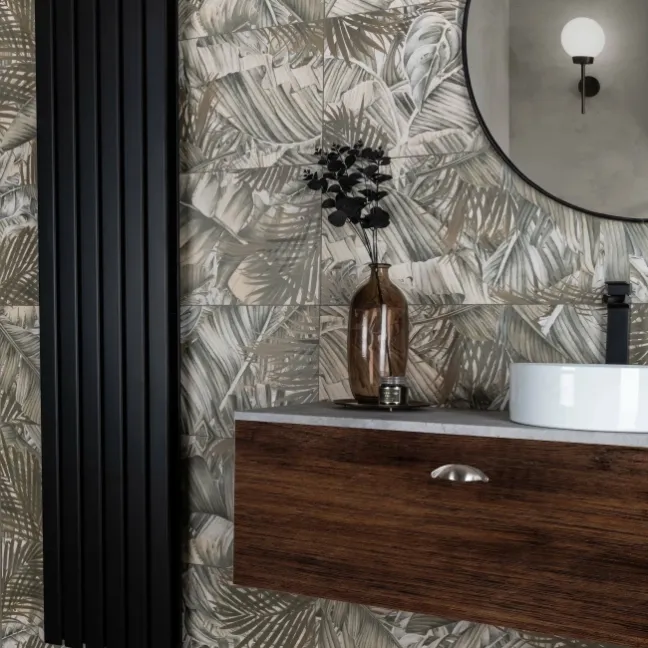 Nature's Way Botanical Green Matt Pattern Wall Tiles