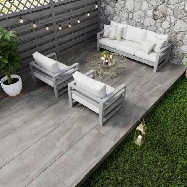 Serenity Grey Stone Effect 20mm Porcelain Paving Slabs 1200x600