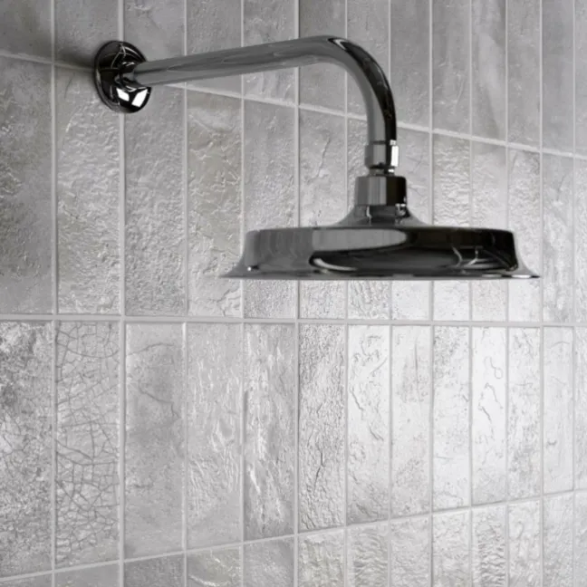 Raku Silver Grey Ceramic Brick Effect Wall Tiles