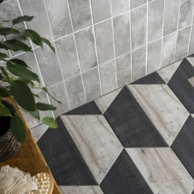 Raku Silver Grey Ceramic Brick Effect Wall Tiles