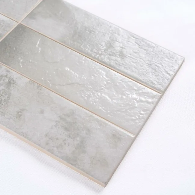 Raku Silver Grey Ceramic Brick Effect Wall Tiles