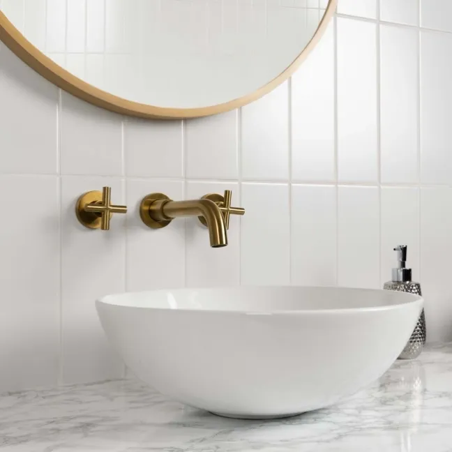 Rhian Blanco White Ceramic White Matt Brick Wall Tiles