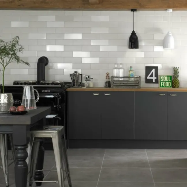 Rhian Blanco White Ceramic White Matt Brick Wall Tiles